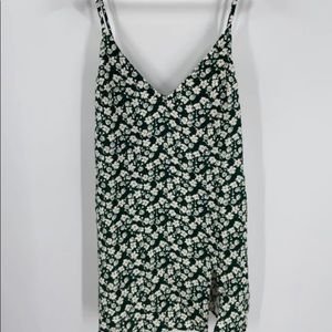 Reformation Green Slip Dress with Slit